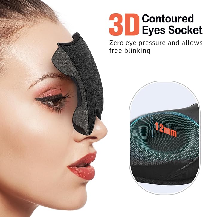 LitBear Sleep Mask for Side Sleeper Women Men, Eye Mask for Sleeping Light - Image 4