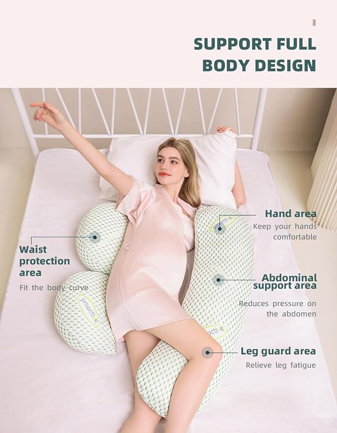 Oternal Pregnancy Pillow for Pregnant Women, Soft Pregnancy Body Pillow - Image 3
