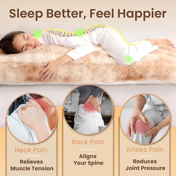 ZonLi Fluffy Body Pillow for Adults, Fuzzy Faux Fur Body Pillow - Image 4
