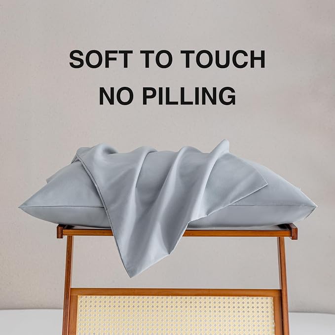 MINIPANDA Light Grey Pillow Cases Set of 4 Queen Size - Image 5