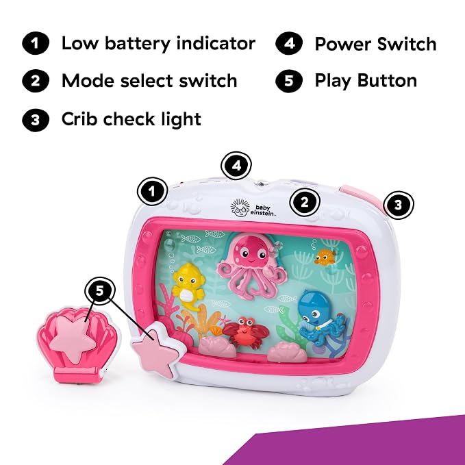 Baby Einstein Sea Dreams Soother Musical Crib Toy and Sound Machine, Newborn - Image 3