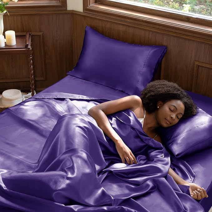 CozyLux Satin Sheets King Size Sheet Set - Image 2