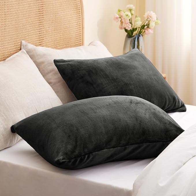 BEDELITE Flannel Pillowcases Standard Set of 2, Super Soft Fleece Pillow Case - Image 2