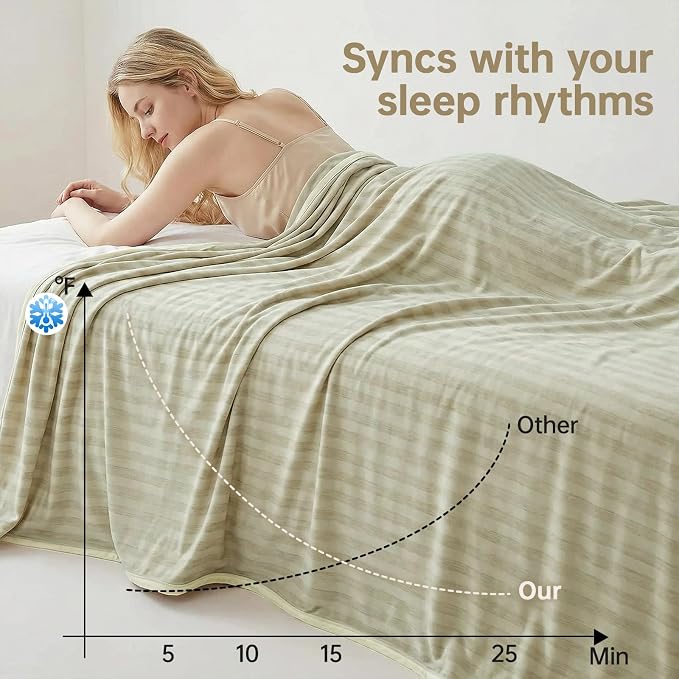 Guohaoi Cooling Blanket for Hot Sleepers and Night Sweats, 100% Oeko-Tex - Image 3