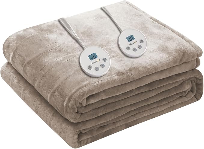 Wapaneus Heated Blanket Electric Queen Size 84"x90"-Dual Control by Wapaneus