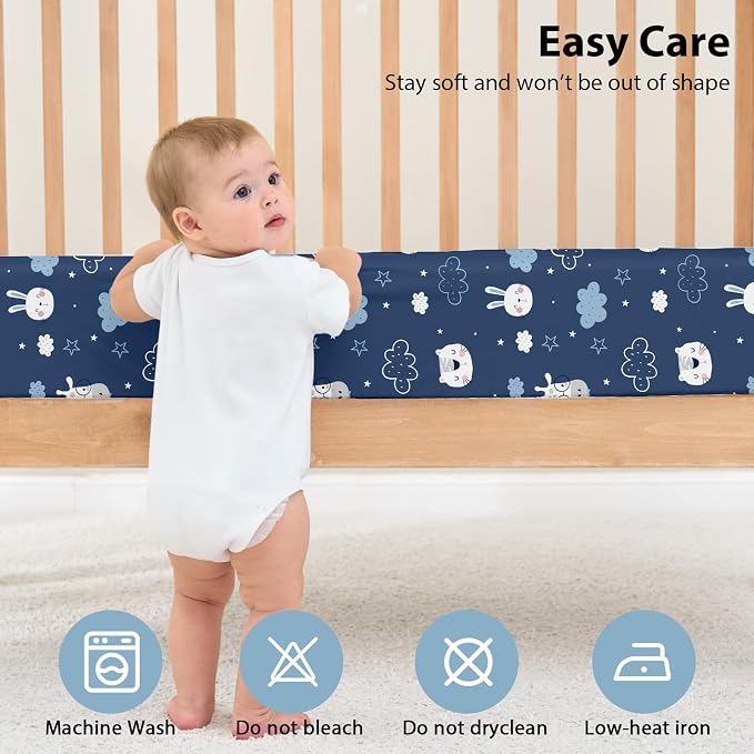 Baby Crib Sheets for Boys and Girls, 3 Pack Toddler Bed Sheets for 52”x28” - Image 7