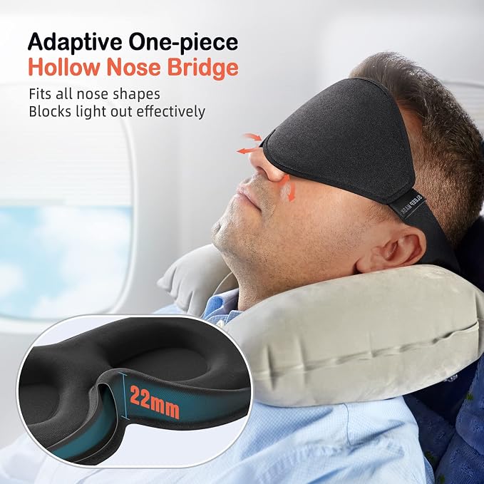 LitBear Sleep Mask for Side Sleeper Women Men, Eye Mask for Sleeping Light - Image 3