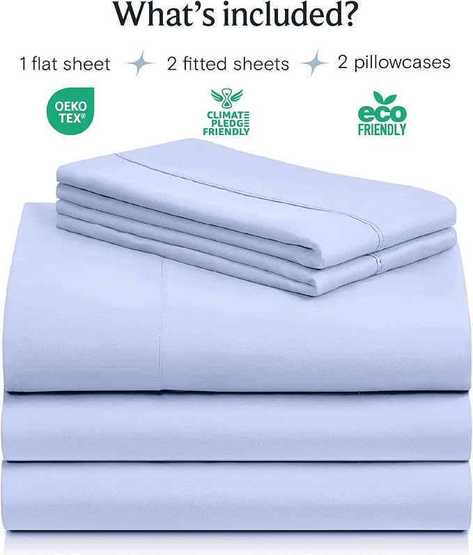 LuxClub 5 PC Sheet Set Bed Sheets Deep Pockets 16" Eco Friendly Wrinkle Free - Image 2