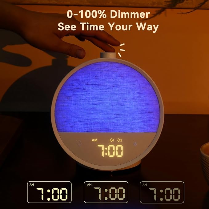 Vivilumens Sunrise Alarm Clock, Gentle Wake-Up Light & Sound Machine, Dual - Image 7