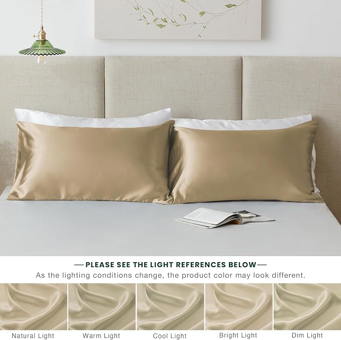 Love's cabin Satin Pillowcase Set of 2 Standard Size 20x26, Cooling Pillow - Image 7