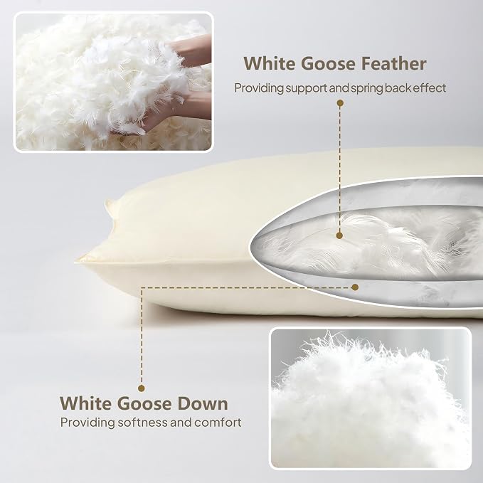 Goose Down Body Pillows for Adults, Large Body Pillow for Side Sleeper - Image 4