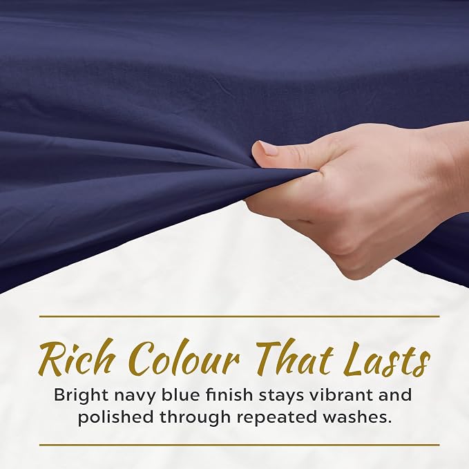 Microfiber 2 Navy Twin XL Fitted Bottom Bed Sheets 1800 Ultra Soft and Comfy - Image 4