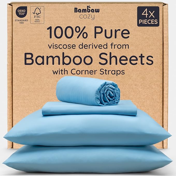 Bambaw 4pcs King Size Sheets Set – 100% Viscose Derived from Bamboo Sheets by Bambaw