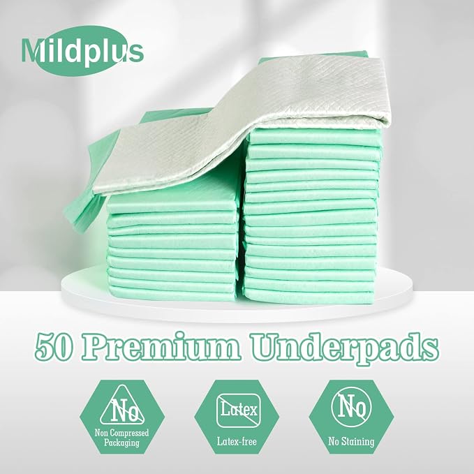 MILDPLUS 50 Count Disposable Bed Pads, 30x36 Inch Extra Large Incontinence - Image 9