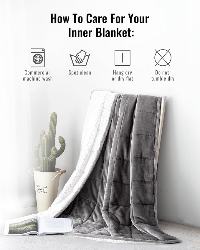 Uttermara Weighted Blanket Queen Size 15lbs 60x80 inches, Soft Plush Fleece - Image 8