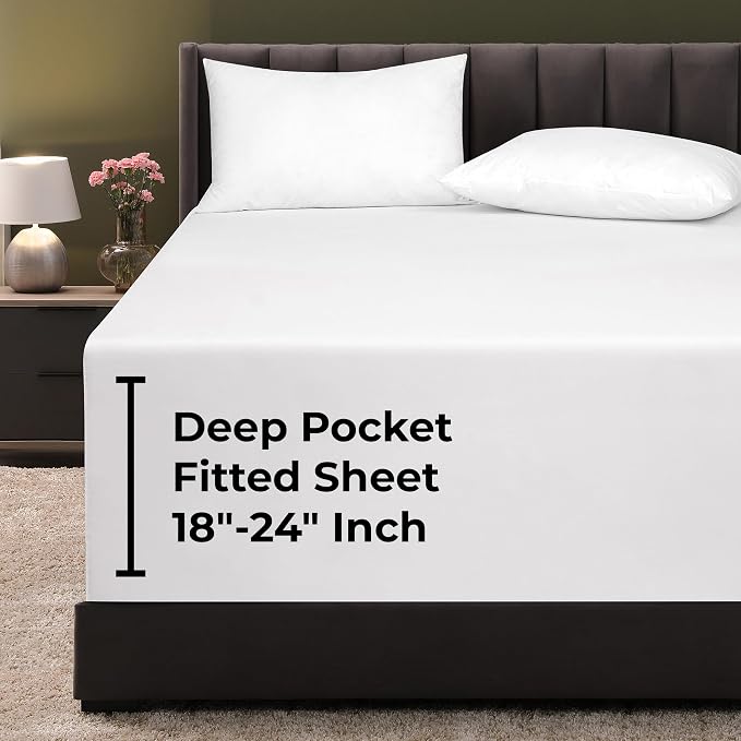 Royale Linens Extra Deep Pocket Queen Fitted Sheet Only by ROYALELINENS