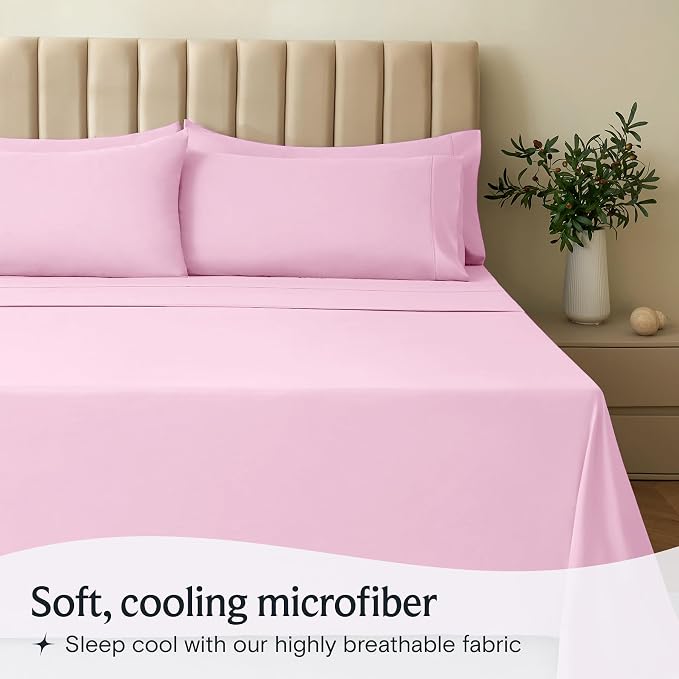 LuxClub 4 PC Sheet Set Bed Sheets Deep Pockets 16" Eco Friendly Wrinkle Free - Image 3