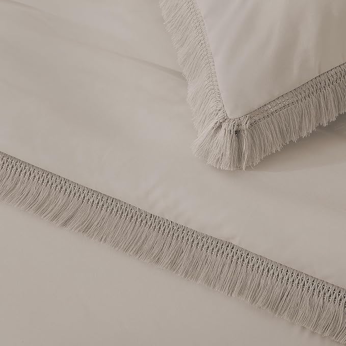 Andency King Size Comforter Set Heather Grey, 3 Pieces Boho Soft Lightweight - Image 8