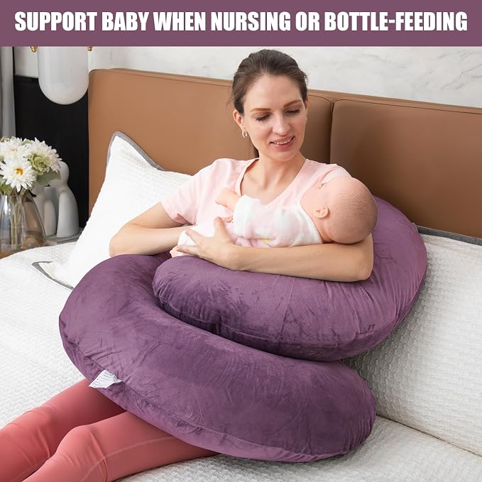 1 MIDDLE ONE Pregnancy Pillow, C Shaped Full Body Pregnant Women Sleeping Pillow - Image 6