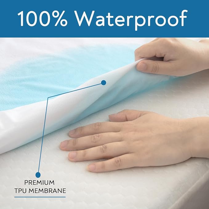2 Pack Full Size Mattress Protector Waterproof Mattress Topper Cover Full - Image 3