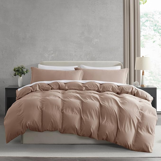 Nestl Khaki Duvet Cover King Size by Nestl