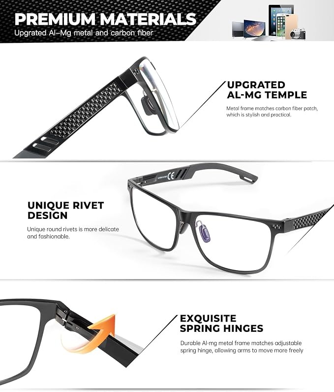 ANYLUV Blue Light Blocking Glasses Men Computer Gaming Glasses Lightweight - Image 3