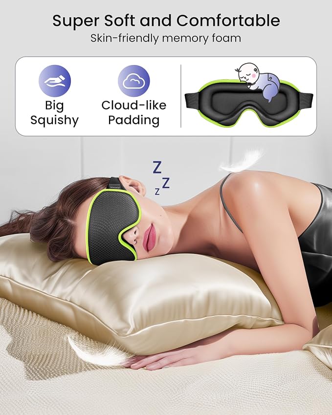 WAOAW Sleep Mask for Men Women: Blackout Eye Masks for Sleep - Image 5