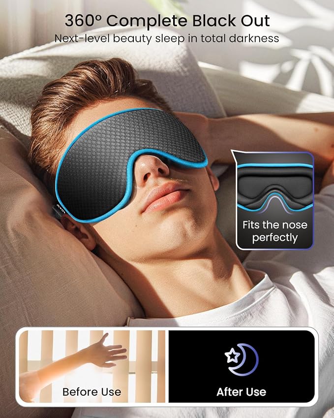 WAOAW Sleep Mask for Men Women: Blackout Eye Masks for Sleep - Image 3