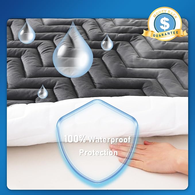 Unilibra Twin XL Size Mattress Protector Waterproof Quilted, Fitted Mattress Pad - Image 2