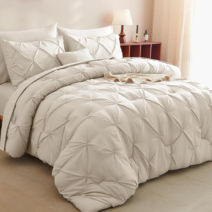 CozyLux California King Comforter Set Beige by CozyLux