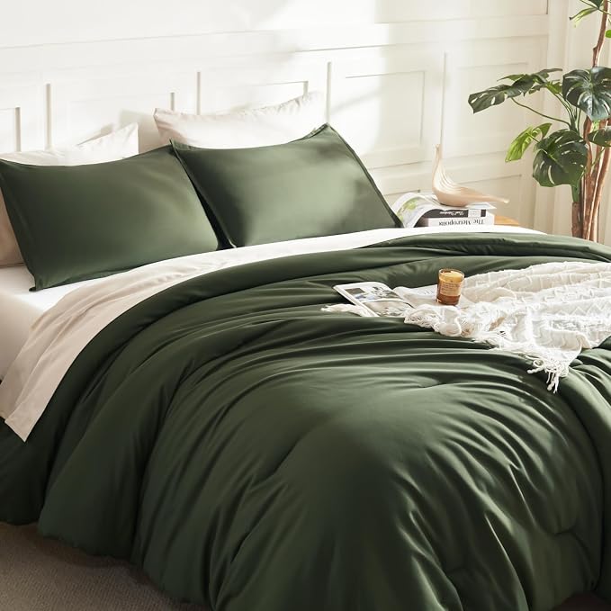 Litanika Twin XL Comforter Set Dark Olive Green, 2 Pieces Extra Long Dorm - Image 5
