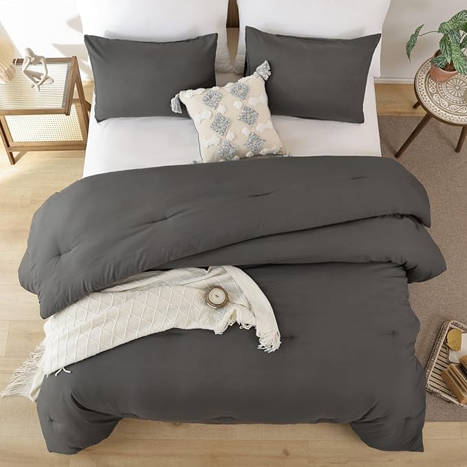 ROSGONIA Oversized King Comforter Charcoal Gray, Soft Lightweight Oversized - Image 5