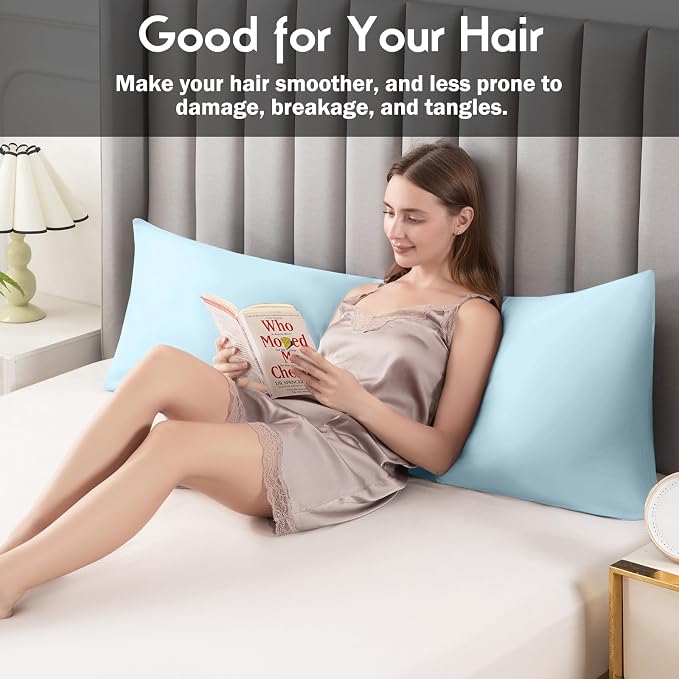 Body Pillowcase with Zipper Cooling Viscose from Bamboo Zippered Pillowcases - Image 3