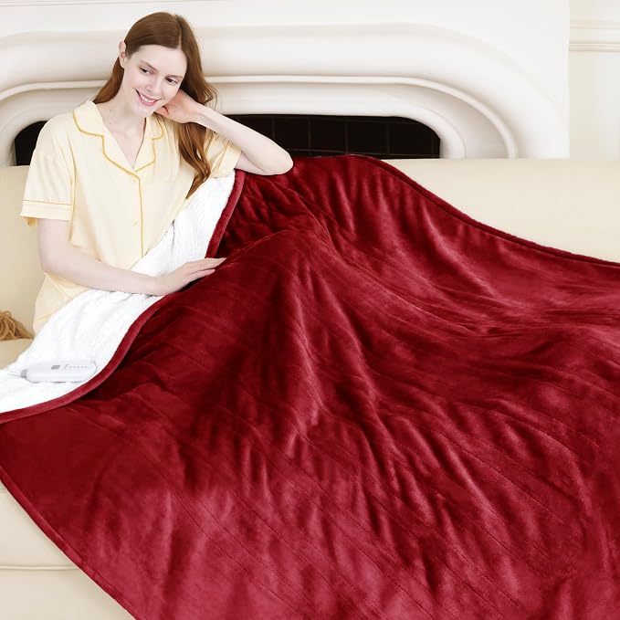 Electric Heated Throw Blanket 50" x 60" by Vellubam