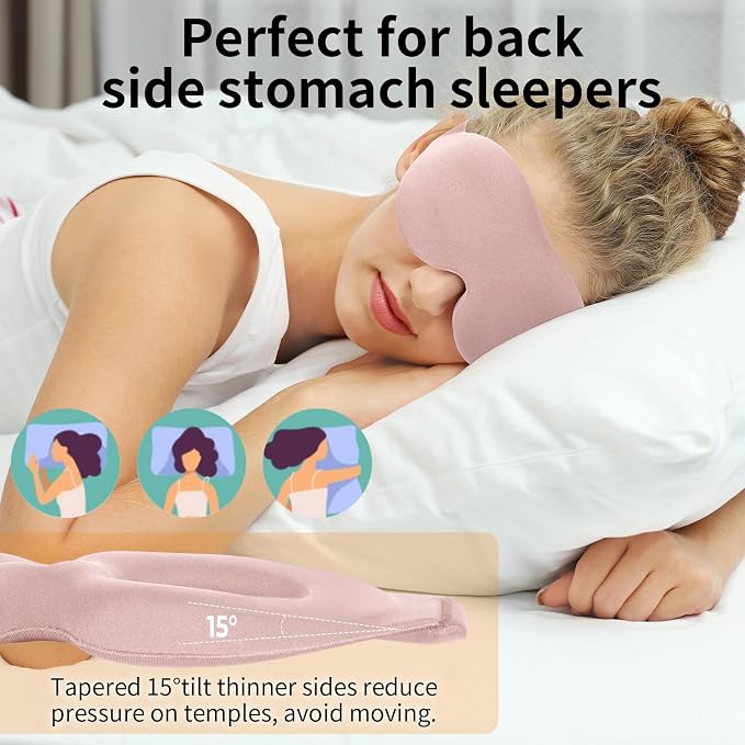 NEWVANGA Sleep Mask for Back and Side Sleeper, Block Out Light, Luxury Sleeping - Image 2