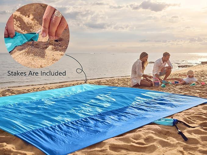 WEKAPO Beach Blanket Sandproof Waterproof, Extra Large Beach Mat, Oversized & - Image 6