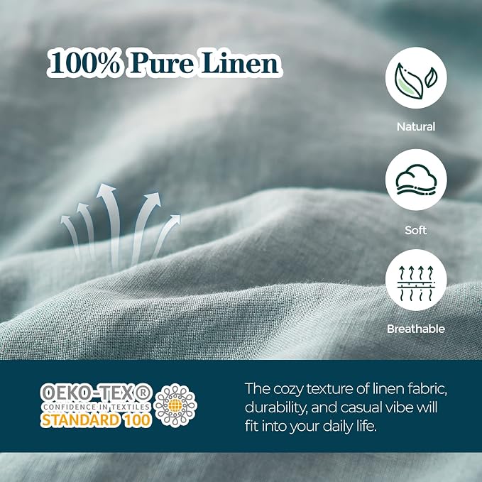 Simple&Opulence Body Pillow Cover 20" x 54", 100% Pure Linen, Ultra Soft and - Image 3