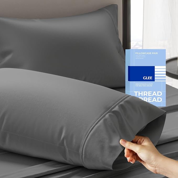 Thread Spread 100% Cotton King Size Pillow Cases Set of 2 by THREADSPREAD