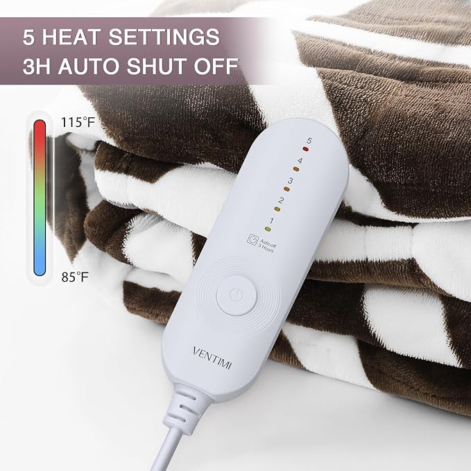 VENTIMI Electric Blanket Heated Throw, Fast Heating Blanket - Image 2