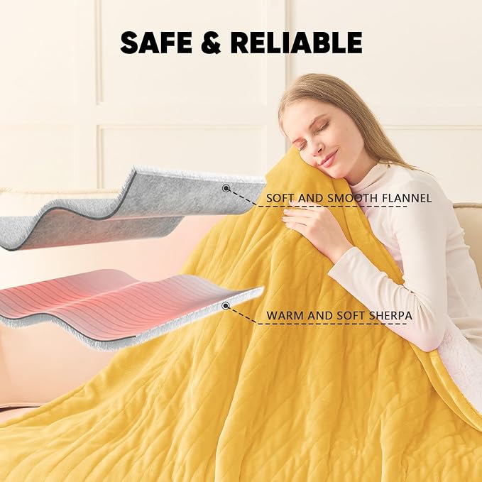 greenoak Heated Blanket Electric Throw 50"X60", Heating Blankets - Image 7