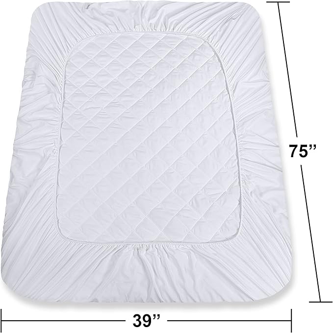 Utopia Bedding Quilted Fitted Mattress Pad, Twin Size, Elastic Fitted Mattress - Image 4