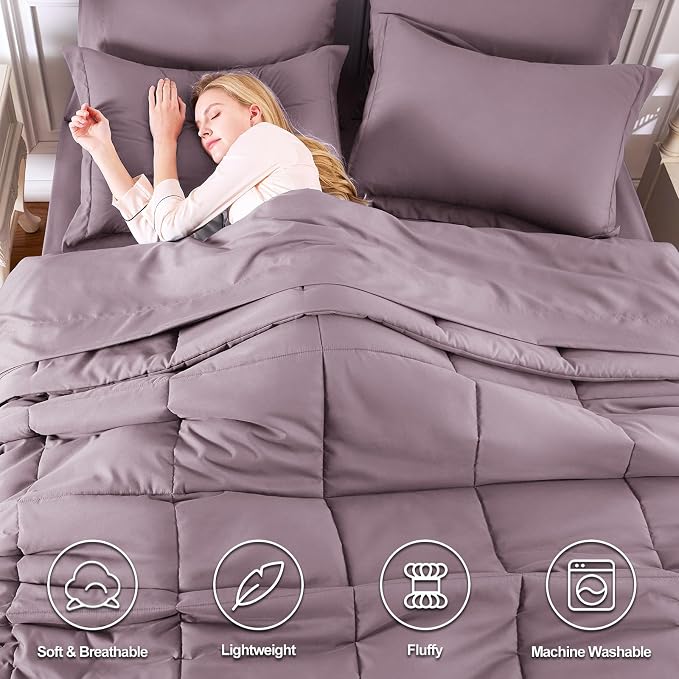 CozyLux Full Size Comforter Sets Dusty Purple - Image 2