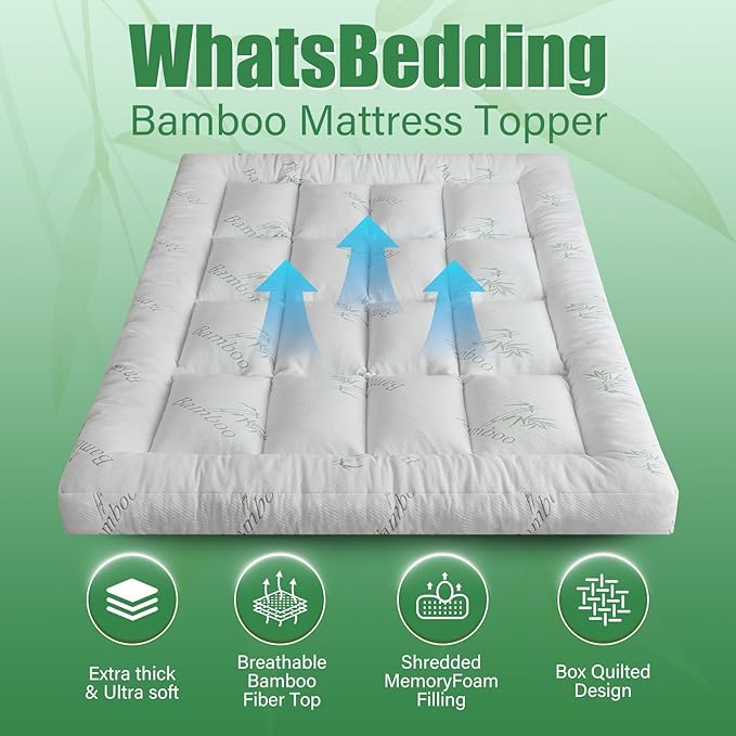 WhatsBedding 5 Inch Memory Foam Mattress Topper King Size - Image 4