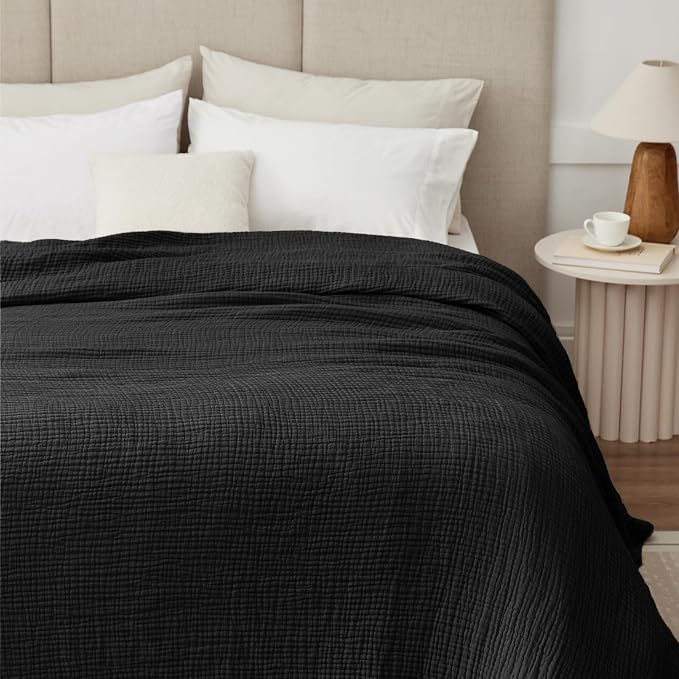 100% Cotton Muslin Blanket Twin 66" x 90", 6 Layers Breathable and Lightweight - Image 2