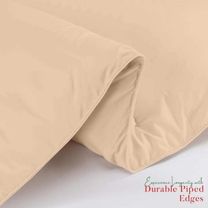 Utopia Bedding Twin Comforter Duvet Insert, Quilted Beige Comforter - Image 6