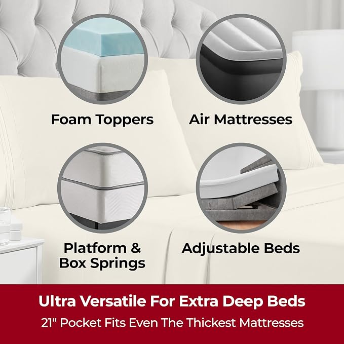 Mellanni Extra Deep Twin Sheets - Image 2