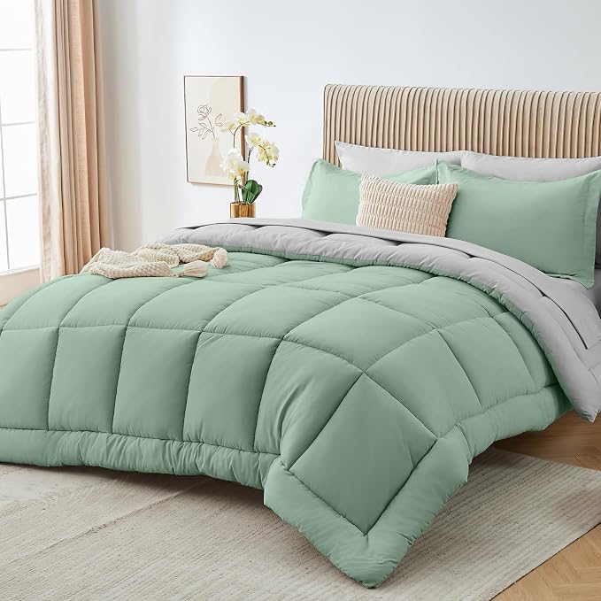 Sasttie Twin Comforter Set, 5 Pieces Reversible Bed in a Bag Twin, Complete by SASTTIE