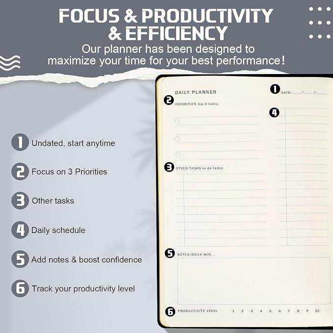 Productivity 3-month Planner Undated Daily Weekly Monthly Planner - Image 2