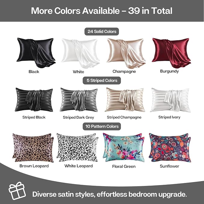 MR&HM Satin Pillowcase for Hair and Skin, Silk Satin Pillowcase 2 Pack - Image 7