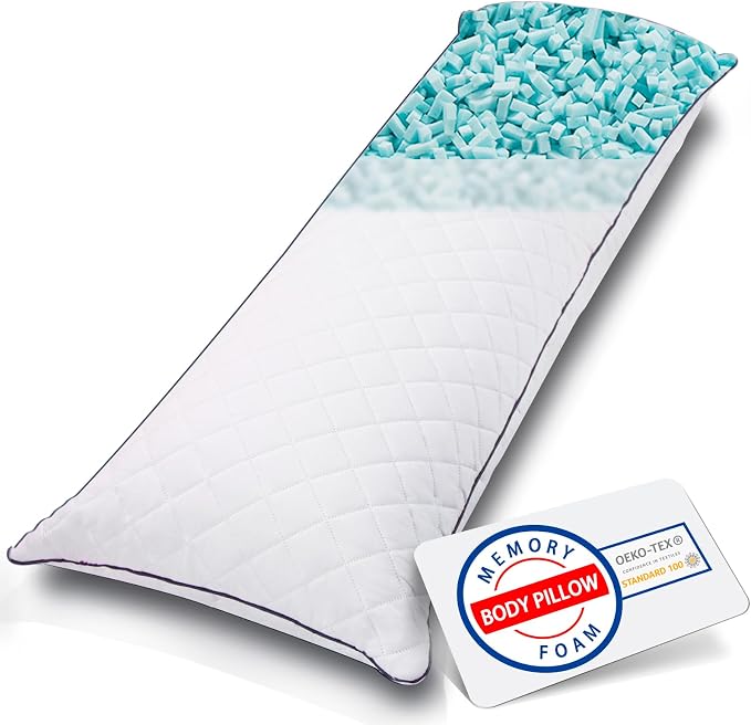 1 MIDDLE ONE Body Pillow, Memory Foam Body Pillows by 1MIDDLEONE